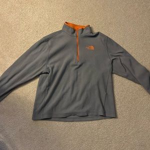 The North Face Gray / Orange Fleece Quarter Zip
